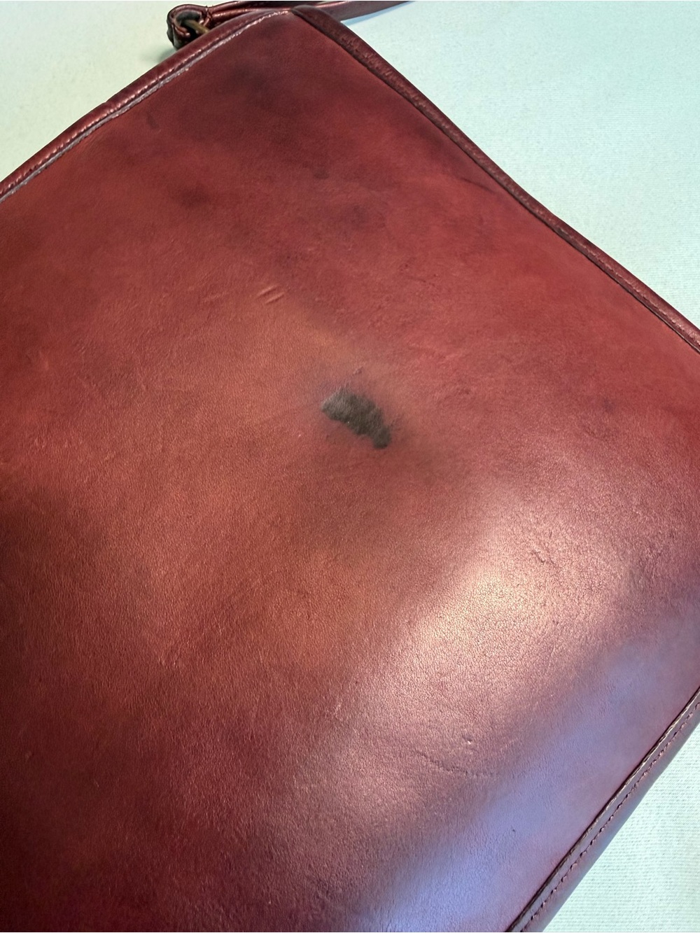 Vintage 70s COACH NYC Large Slim Clutch Portfolio, Burgandy 9555 w/Wrist Strap - Picture 11 of 15